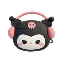 Samsung Galaxy Buds 3 Pro Kılıf Cartoon Figürlü Silikon Crtn-fgr-krm Galaxy Buds 3 Pro İle Uyumlu Kılıf - Siyah - Pembe