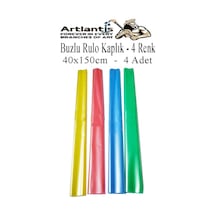 Buzlu Rulo Şeffaf Kaplık 4 Adet 40x150 Cm Defter Kitap Kaplığı Okul Öğrenci Rulo Kaplık Çok Renkli