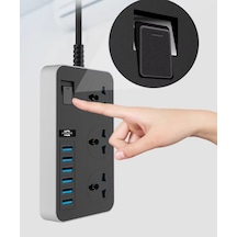 Kontrol Anahtarlı Güç Kaynağı Kartı 3-ac Ve 6 Usb Şarj Portlu