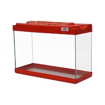 Kanki Pet KP3018 Renkli Kapak Mini Akvaryum Kırmızı 30 CM