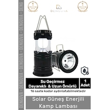 Işıldak Güneş Enerjili Kamp Lambası Avcı Feneri Powerbankli Taşınabilir Şarjlı Işıldak Usb Şarj Diğer