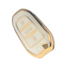 Citroen C3 C4 C5 Aircross Anahtar Koruma Kılıfı Krem Gold Tpu Koruyucu Kapak