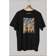 Noıssey -wed Led Zeppelin Tasarım Baskılı Oversize T-shirt Tişört Sokak Tarzı Siyah