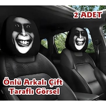 Korkunç Yüz Çift Taraflı Dekoratif Oto Başlık Kılıfı/Maske 2'li