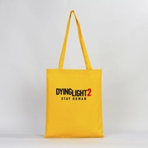 Dying Light Logo Sarı Gabardin Bez Çanta