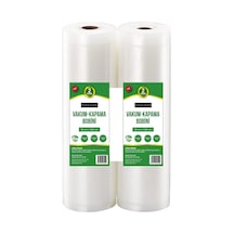 10 Metre 2 Adet 30cm X 5 Metre Gofrajlı Tırtıklı Rulo Vakum Poşeti 2'li Bobin Vakumlama Folyo