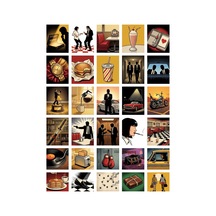 60 Adet Pulp Fiction Temalı Sticker Seti - 2 Sayfa - Laptop Defter İçin Çok Renkli