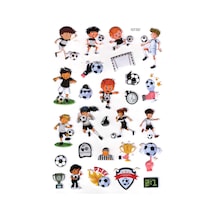 Sticker Kabartmalı A4 Boyutunda Stiker Defter, Planlayıcı Etiket- Lim563 - Siyah Beyaz Futbol Çok Renkli