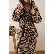 Soley Tiger %100 Pamuk Kadife Kadın / Erkek Unisex Bornoz Renksiz