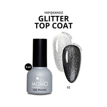 Momo Professional Kalıcı Oje İçin Glitter Top Coat 02 9 Ml 0