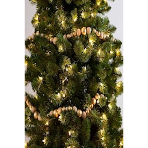 3 Metre Gold & Naturel Ahşap Boncuklu Yılbaşı Ağaç Süsü
