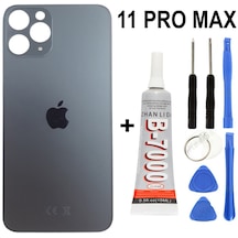 iPhone Uyumlu 11 Pro Max Arka Batarya Pil Kapağı + Yapıştırıcı + Tamir Set - Gold