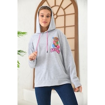 Altamira Unisex Barrow Baskılı Oversize Kapşonlu Sweatshirt 001