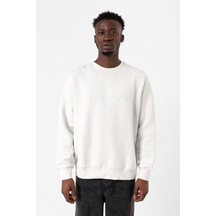 Beyaz Erkek Basic Sweatshirt Beyaz