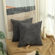 Novahub Koyu Gri Ezilmiş Kadife Kadife Yastık Kılıfları 50cm/45cm/40cm/30cm Çekyat Kare Dekor Yastıklar 50x50cm Koyu Gri