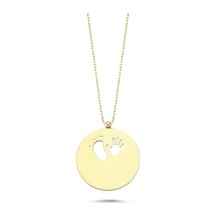 Sembolgold Altın Plaka Kolye Ayakizi Klb-0334