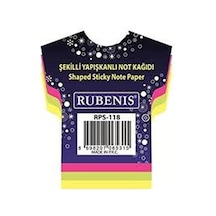 Rubenis Yapışkanlı Not Kağıdı Tişört Desenli Fosforlu 4 Renk Rps-118