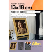 Fırçalı Altın-20mm Çerçeve Camlı 13x18 Cm Fotoğraf Resim Çerçevesi Ayaklı Veya Duvara Asma Yatay-dikey 68514264