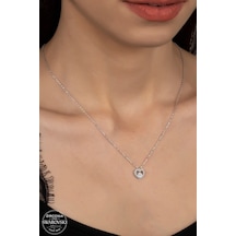 Union Swarovski Zirconia Kadın Kalp Montür Gümüş Kolye (550094497)