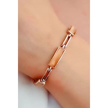 İtalyan Tasarımı 925 Ayar Gümüş Rose Kedi Gözü Taşlı Bileklik N11.31468