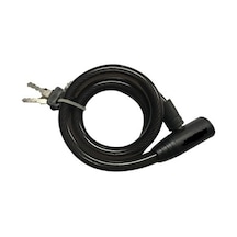 Knt Anahtarlı Siyah Renk Halat Kilit 12 MM x 80 CM Siyah