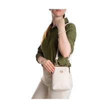 Newish Polo Kadın Vintage Tasarım Soft Suni Deriburslu Çok Gözlü Çapraz Omuz Çantası Günlük,seyahat,okul Bej