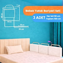 Yatella Yeni Nesil Yatak Bariyeri 50 X 30 Cm Beyaz 3 Adet - Telalı