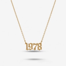 Kahveci.store Kişiye Özel Gothic Fontu Gümüş Tarih Kolye 22