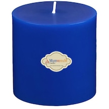 7x7 Mavi Silindir Mum Mavi