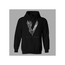 Tarzsokak Oversize Vikings Siyah Hoodie
