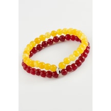 Sarı - 339 - Kırmızı Doğaltaş Bileklik - Nazblsmm - 6 Mm