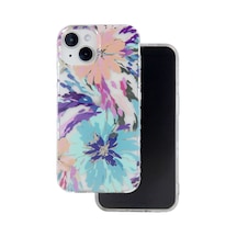 İphone 14 Plus Uyumlu Kılıf Solmayan Imd Baskı Desenli, Şeffaf Tpu+pc Botanik Kapak