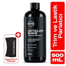 Nasiol Detailershine Trim ve Lastik Parlatıcı/Yenileyici 500ml ve Sünger-Ultra Parlak Ve Islak Görünüm