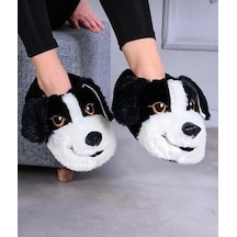 Mergenshoes Unisex Siyahs Köpekli Panduf Ev Botu Siyah Siyah