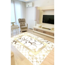 Eliana Home Dijital Baskı Yıkanabilir Kaymaz Taban Salon Halısı Ve Yolluk Rvg0861-fnl71 Beyaz