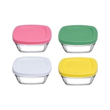 Paşabahçe Pudding 96840 Saklama Kabı Renkli 4'Lü 310 Cc