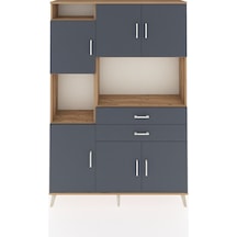 Arges Dolap 8 Raflı 2 Çekmeceli 6 Kapaklı 132x30x195 Çam-antrasit/antrasit Antrasıt/antrasıt