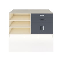 Kronos Konsol 3 Raflı 2 Çekmeceli 2 Kapaklı 176x59x99 Aytaşı-antr Aytaşı-antrasit