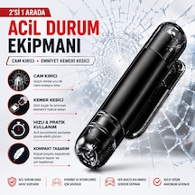 Polham 2in1 Arada Araç İçi Acil Durum Cam Kırıcı Ve Emniyet Kemeri Kesici Kompakt Oto Güvenlik Ve Acil Çıkış Aparatı