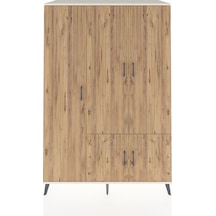 Kronos Dolap 7 Raflı 5 Kapaklı Tek Askılı 132x59x195 Aytaşı-çam/aytaşı Atlas Çam/aytası
