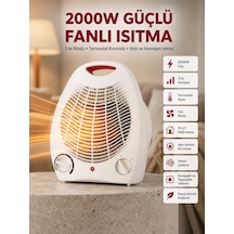 2000w Taşınabilir Elektrikli Fanlı Isıtıcı Hızlı Isınma, Kompakt Boy - Lisinya