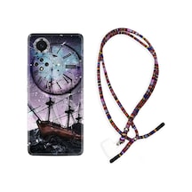Huawei Nova 9 Kılıf Rasta Boyun Askılı Time 1749 Siyah