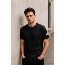 Markapia Erkek Bisiklet Yaka Basic Düz Kısa Kollu Gri T-shirt Çok Renkli Xs Siyah