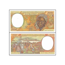 Merkezi Afrika Kongo 2000 Yılı 2000 Francs Kağıt Para Çil Unc Koleksiyon Para Nadir
