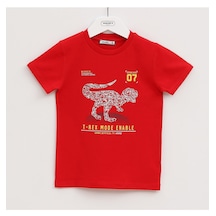 Erkek Çocuk Kısa Kol T-Shirt - 16206 - Siyah- Kırmızı