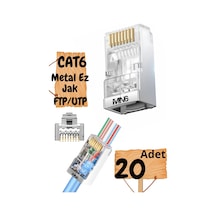 Mn6 M117xf Cat6 Jack/20 Adet-metal Ez/yeni Nesil Rj45 Cat6-8p/8c Açık Uçlu/cat6 Konnektör