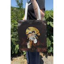 Zipzap Ateşböceklerinin Mezarı Grave Of The Fireflies V5 Yazlık Kışlık Çift Taraflı Kanvas Baskı Bez Çanta Anime Çantası