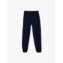 Koton Beli Bağcıklı Viskon Karışımlı Jogger Pantolon Lacivert 6skb40120tw