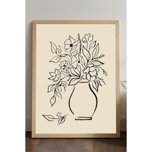 Vase Ahşap Çerçeveli Poster, Dekoratif Sanatsal Duvar Tablosu