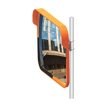 Trafik Aynası Otopark Giriş Çıkış Aynası Bombeli Güvenlik Aynası 60x80 Cm Ve 2m Ayna Direği 12248 Tga+d01-2m